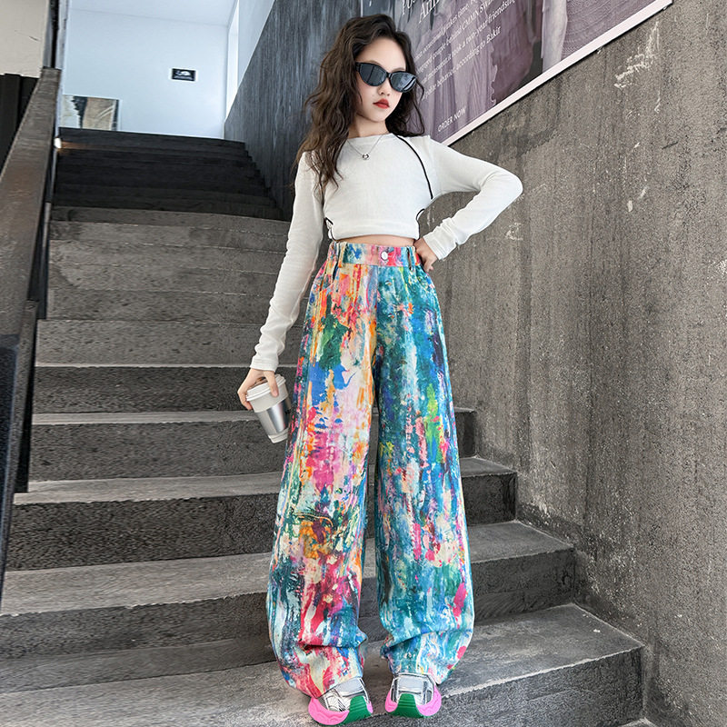 女童牛仔裤春季2025新款儿童裤子潮酷穿搭女孩阔腿裤洋气时髦春装,童装/婴儿装/亲子装,儿童牛仔裤,淘宝优惠券,粉丝福利购,淘宝优惠卷