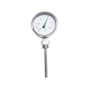 双金属温度计不锈钢径向WSS-411立装50°C感温杆长50mmG1/2外牙