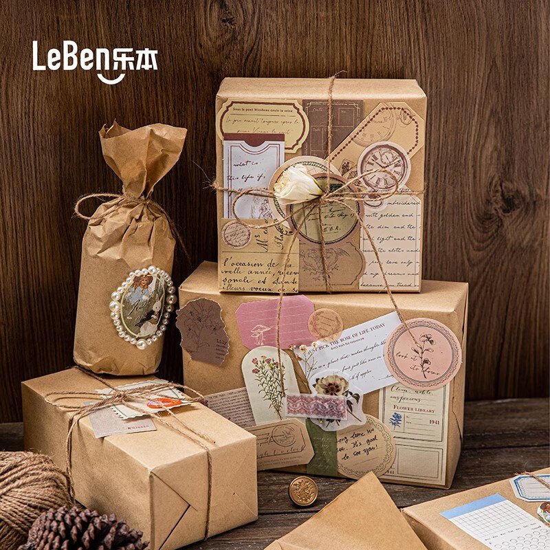 乐本·时光游记牛皮纸礼物礼品纸复古ins风花束打包纸儿童包书皮纸
