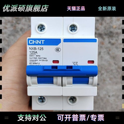 CHNT正品NXB-125正泰2P100A 125A断路器导轨大功率220V空气开关