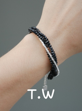 TW女925银ins风满天星多层手链