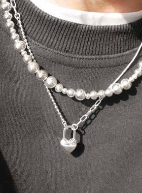 T.W奶茶波波通体925纯银北欧设计师款法式轻奢气质个性圆珠珠项链