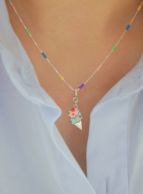 奶油冰激凌通体925纯银珐琅