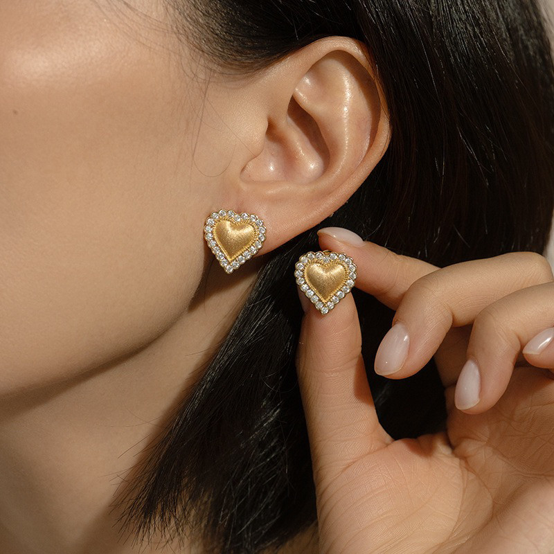 T.W小众设计感通体925纯银复古气质百搭高级感简约爱心耳钉耳环女,饰品/流行首饰/时尚饰品新,耳环,淘宝优惠券,粉丝福利购,淘宝优惠卷