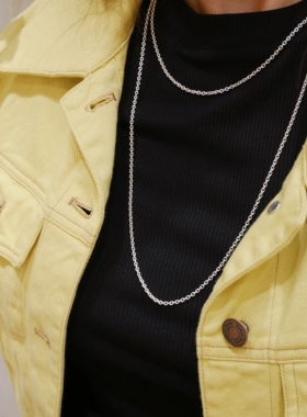 T.W春夏新款通体925银不掉色个性帅气简约百搭多层长款毛衣链女