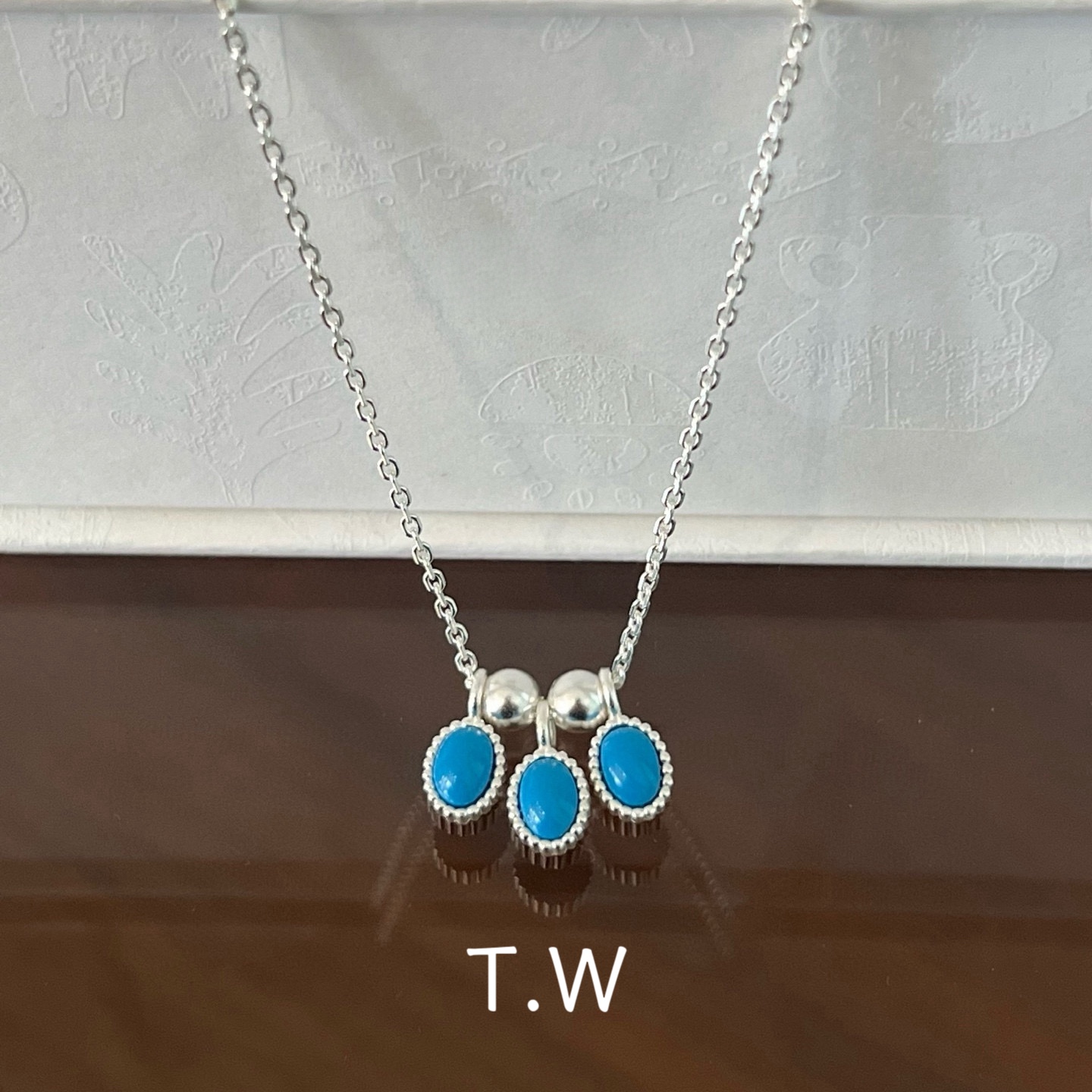 民族风蓝松石流苏椭圆项链女