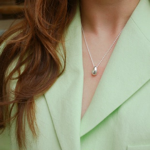 SophieBuhai通体925银Savi同款ins风高级冷淡风气质水滴麻花项链