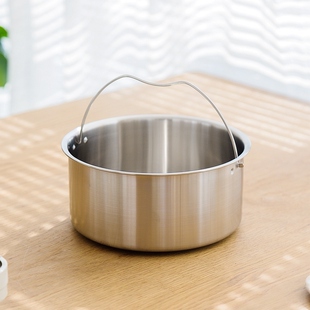 加高无孔蒸笼304加深蒸笼20cm22cm高压锅压力锅蒸篮蒸饭碗带提手