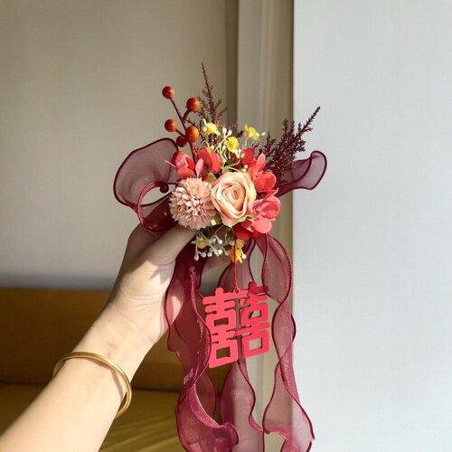 窗帘绑带装饰拉花婚房布置套装