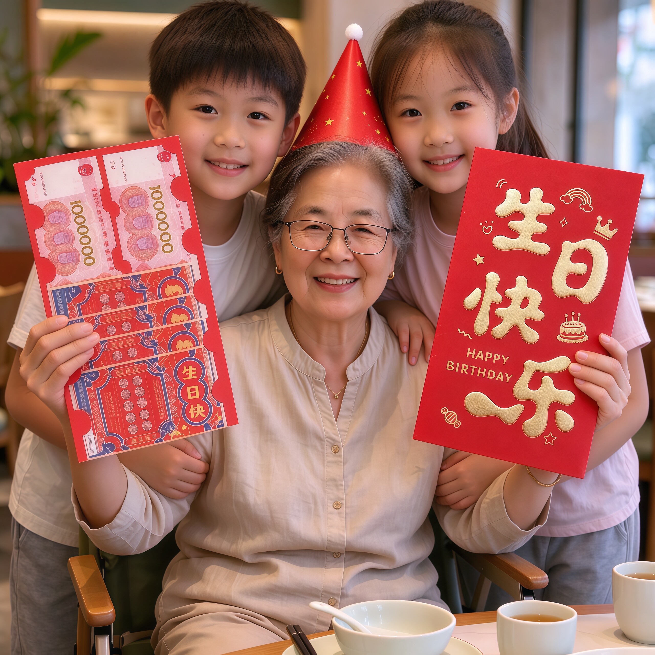 寿比南山祝寿超大红包爷爷奶奶长辈生日红包袋生日快乐烫金利是封