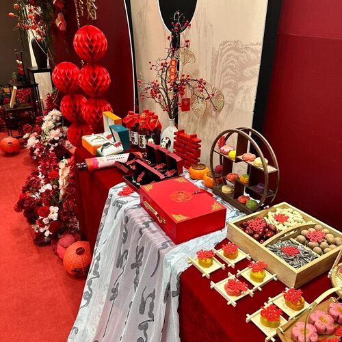 订婚摆件甜品台布置糕点摆盘柿子