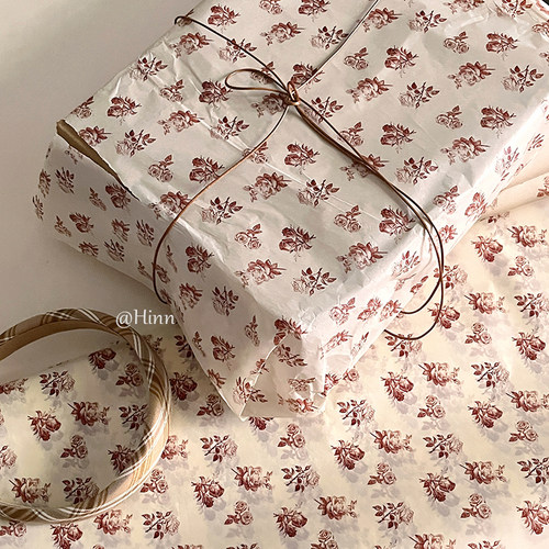 Hinn超复古~花花原创雪梨纸礼物包装纸鲜花包装纸拍照背景氛围纸