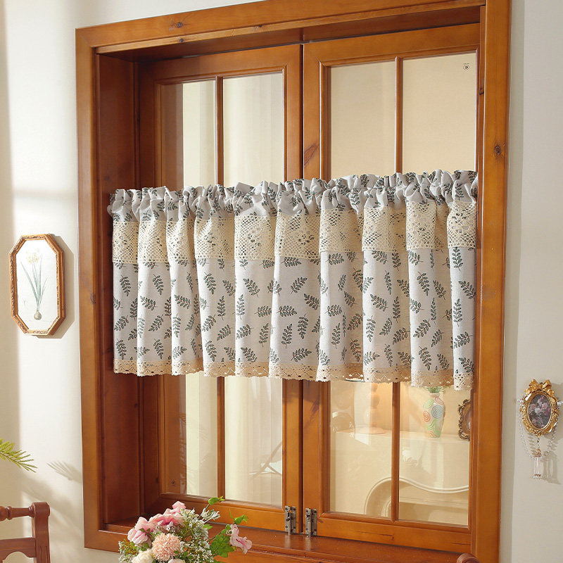 门帘日系网红半帘短帘免打孔隔断帘棉麻布艺家用卧室厨房柜子帘