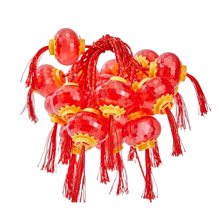 led新年水晶灯笼小彩灯闪灯串灯满天星春节家用过年红灯笼装饰灯