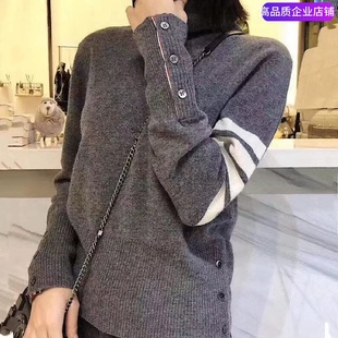 BEEWNE TB美利奴四杠全羊毛圆领毛衣男女款 宽松软糯秋冬季 针织衫