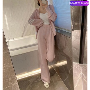 BEEWNE TB羊毛针织运动服四杠休闲连帽套装双拉链外套松紧腰长裤