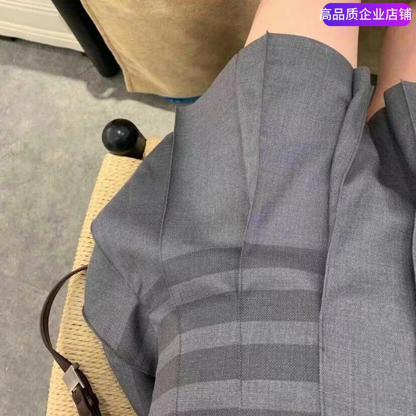 TB百褶裙四杠显瘦短裙半身裙夏季