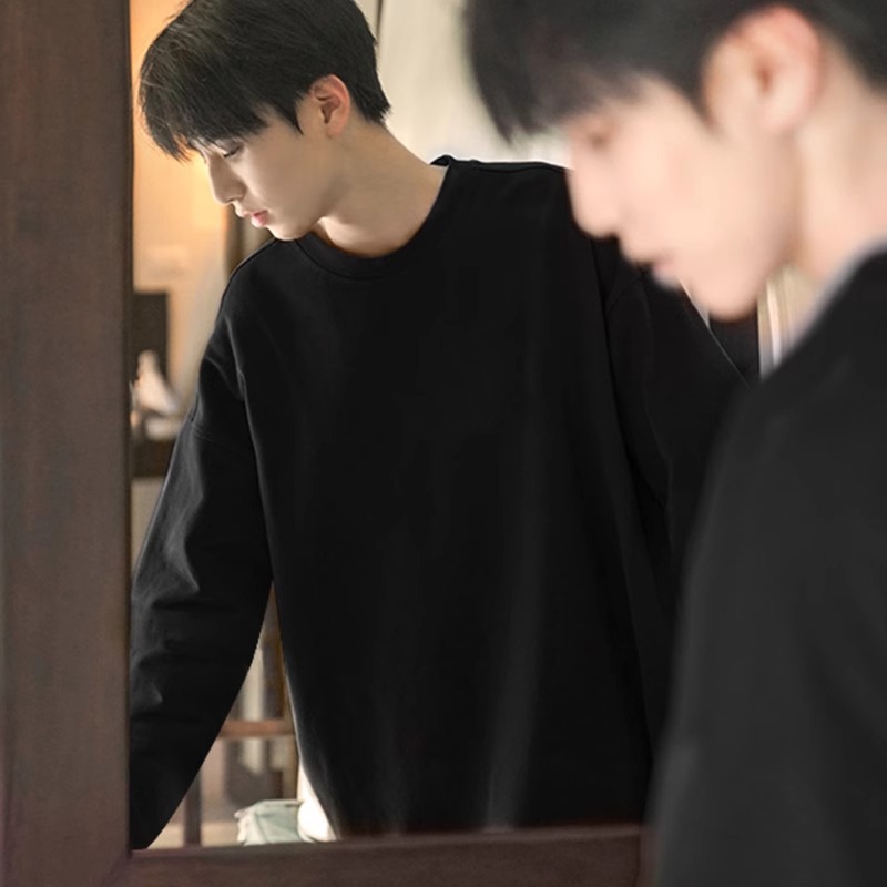 特大码300斤美式重磅长袖t恤男女