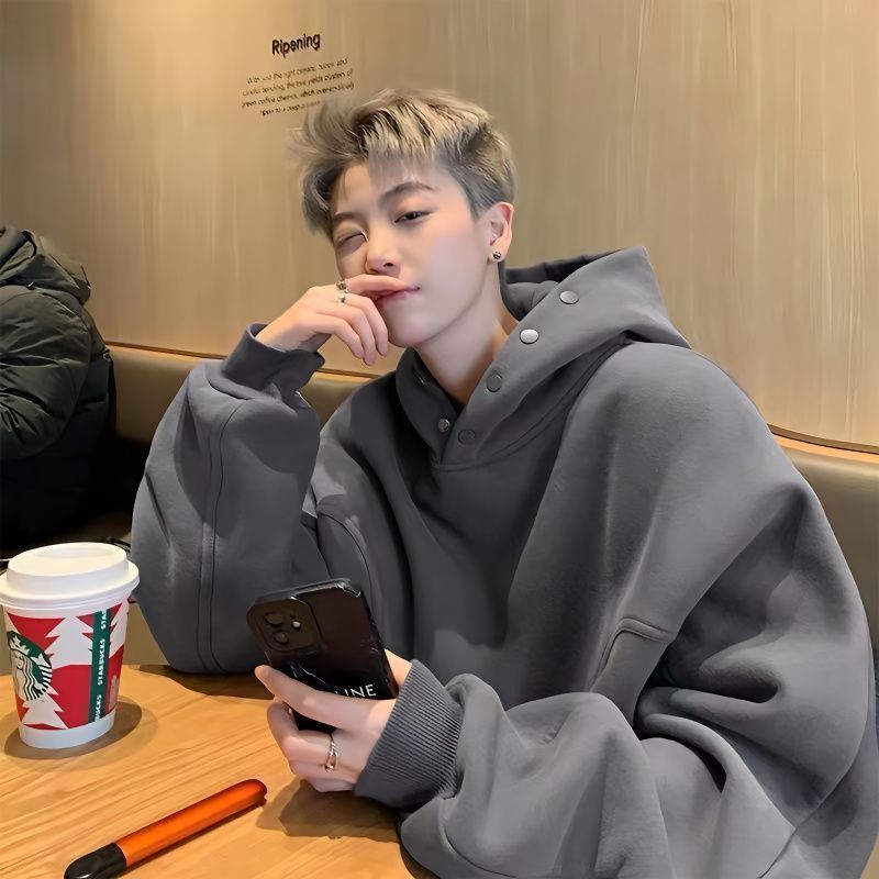 特大码300斤连帽卫衣男秋冬季