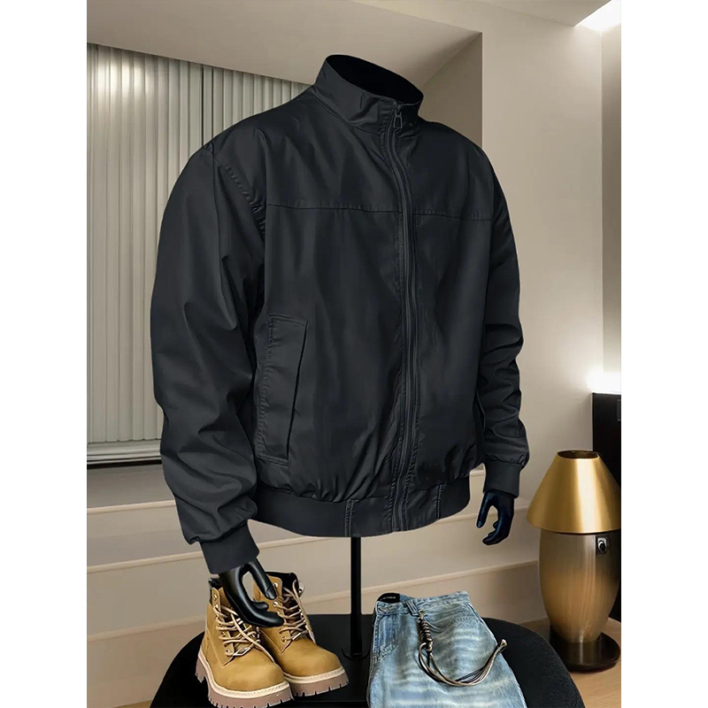 大码300斤痞帅轻奢男装飞行夹克