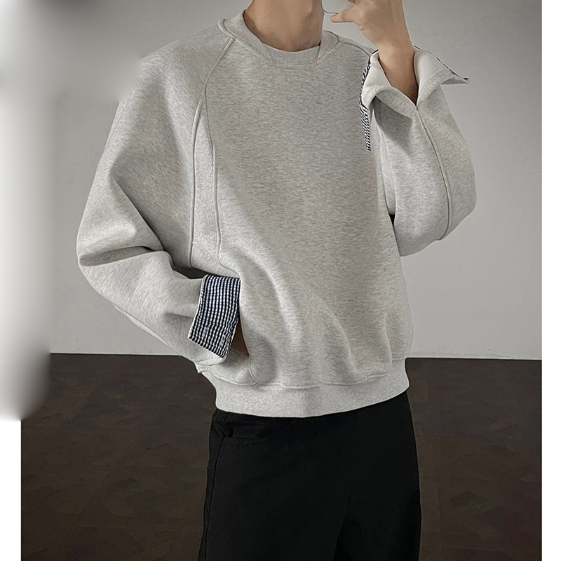 大码300斤解构拼接廓形圆领卫衣