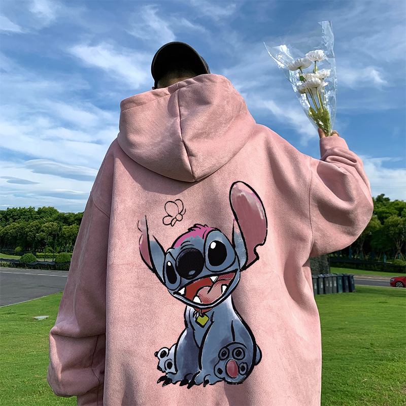 特大码300斤麂皮绒连帽卫衣男女