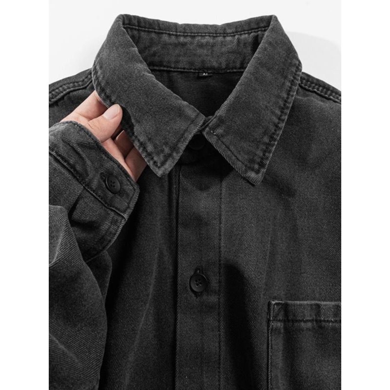 特大码300斤美式重磅水洗做旧工装牛仔衬衫男士春秋宽松衬衣外套2,男装,牛仔外套,淘宝优惠券,粉丝福利购,淘宝优惠卷