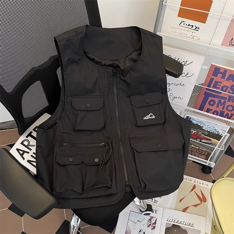 大码300斤多口袋工装背心马甲