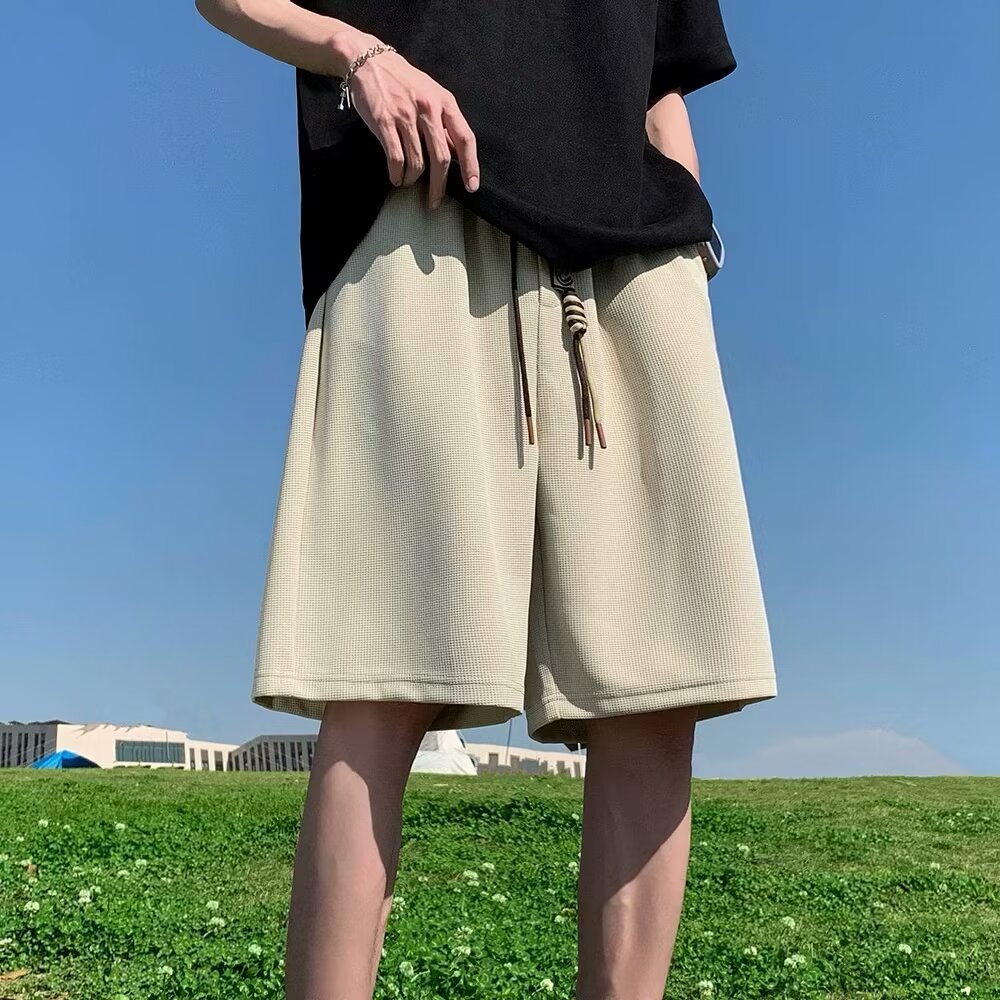 大码300斤华夫格短裤男夏季