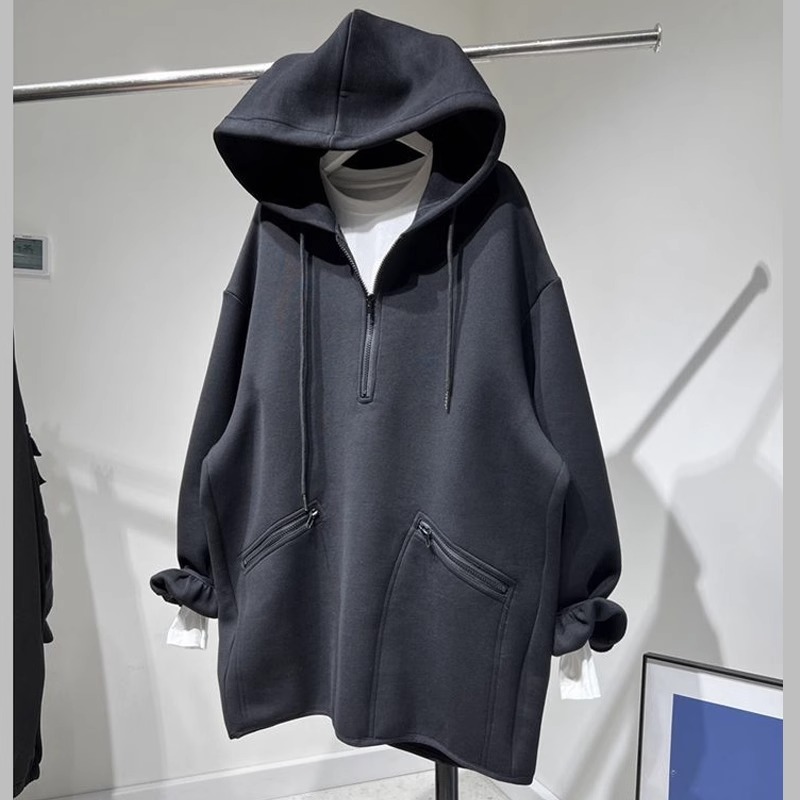 特大码300斤中长款卫衣男女连帽