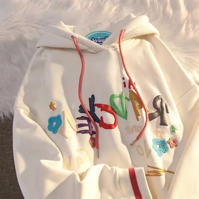 特大码300斤彩色字母连帽卫衣男