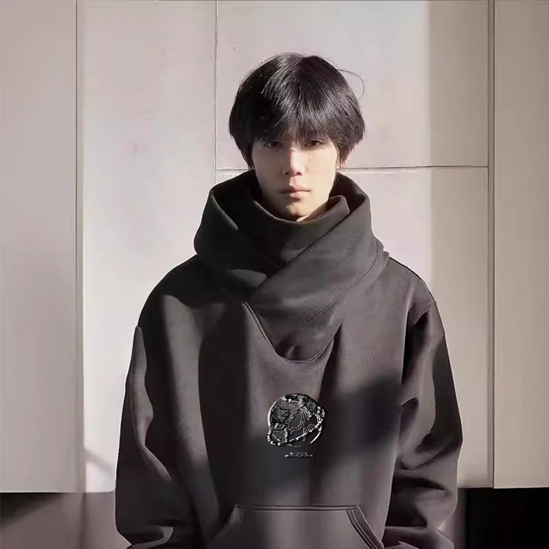 特大码300斤高领连帽卫衣男秋冬