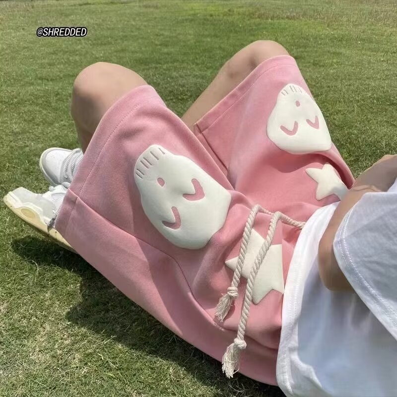 大码300斤粉色情侣短裤男夏季薄