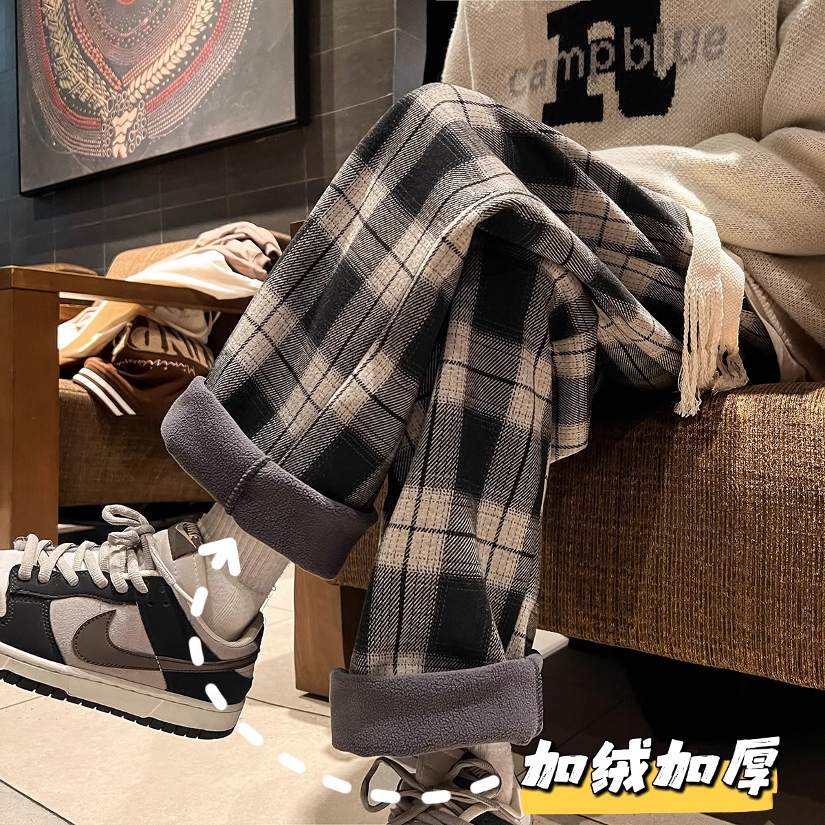 特大码300斤加绒加厚休闲裤子男