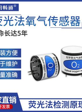 荧光氧气传感器光学O2探头气体浓度检测模块光学荧光气体探头模组