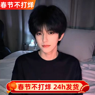 纤韵佳人少年感假发男全头套帅气微分碎盖短发男生蓬松仿真假发套