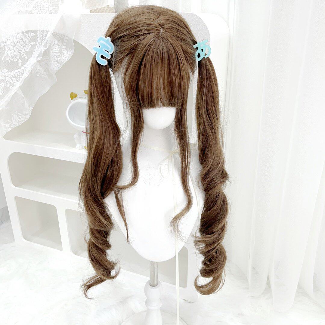 【显白魔法】纤韵佳人假发双马尾蜜茶卷发75cm罗马卷lolita甜美jk
