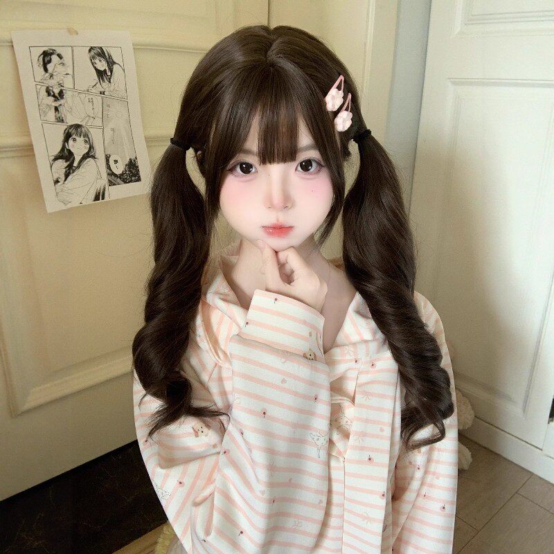 【扎好双马尾】纤韵佳人假发65cm冷棕色罗马卷Lolita日常整顶卷发