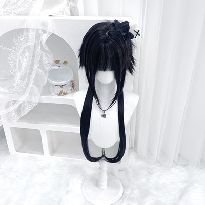纤韵佳人假发女反翘水母头高层次长直发lolita日系姬发万用全头套