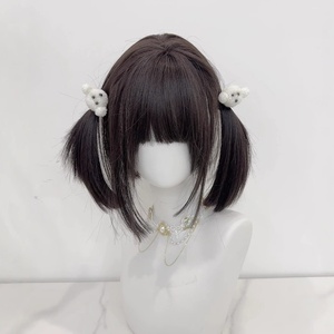 纤韵佳人假发女网红少萝自然lolita假毛齐刘海双马尾新款短发30cm
