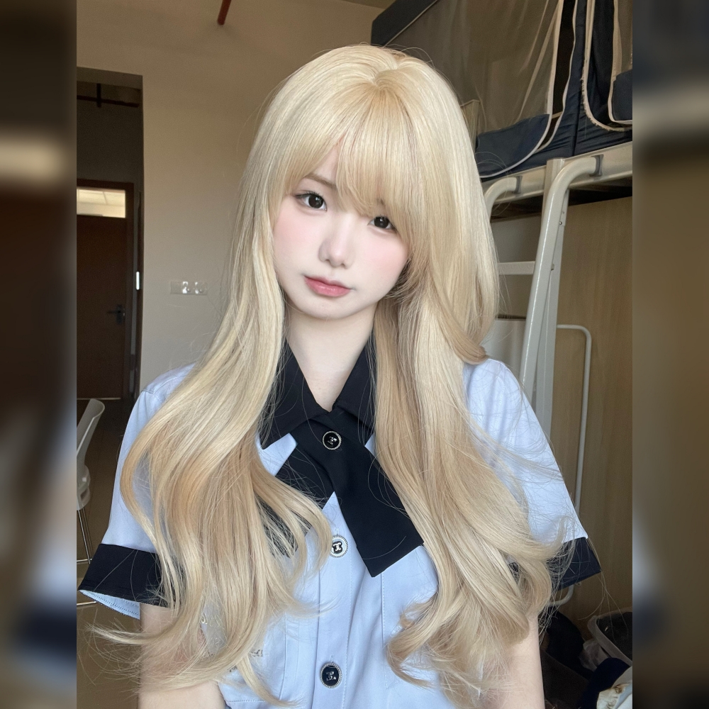 假发女白金色长卷发仿真自然