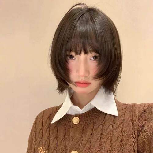 假发女头套层次短发hanni同款少女感整顶假发上杉绘梨衣cos波波头