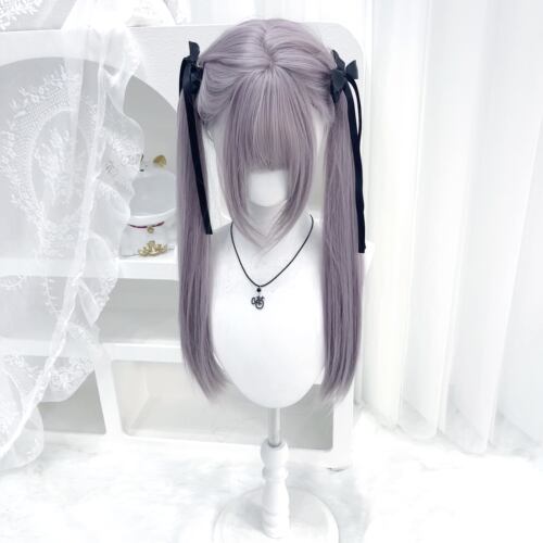 【梦幻灰紫】纤韵佳人Lolita假发女灰紫色60CM长直发甜美jk全头套