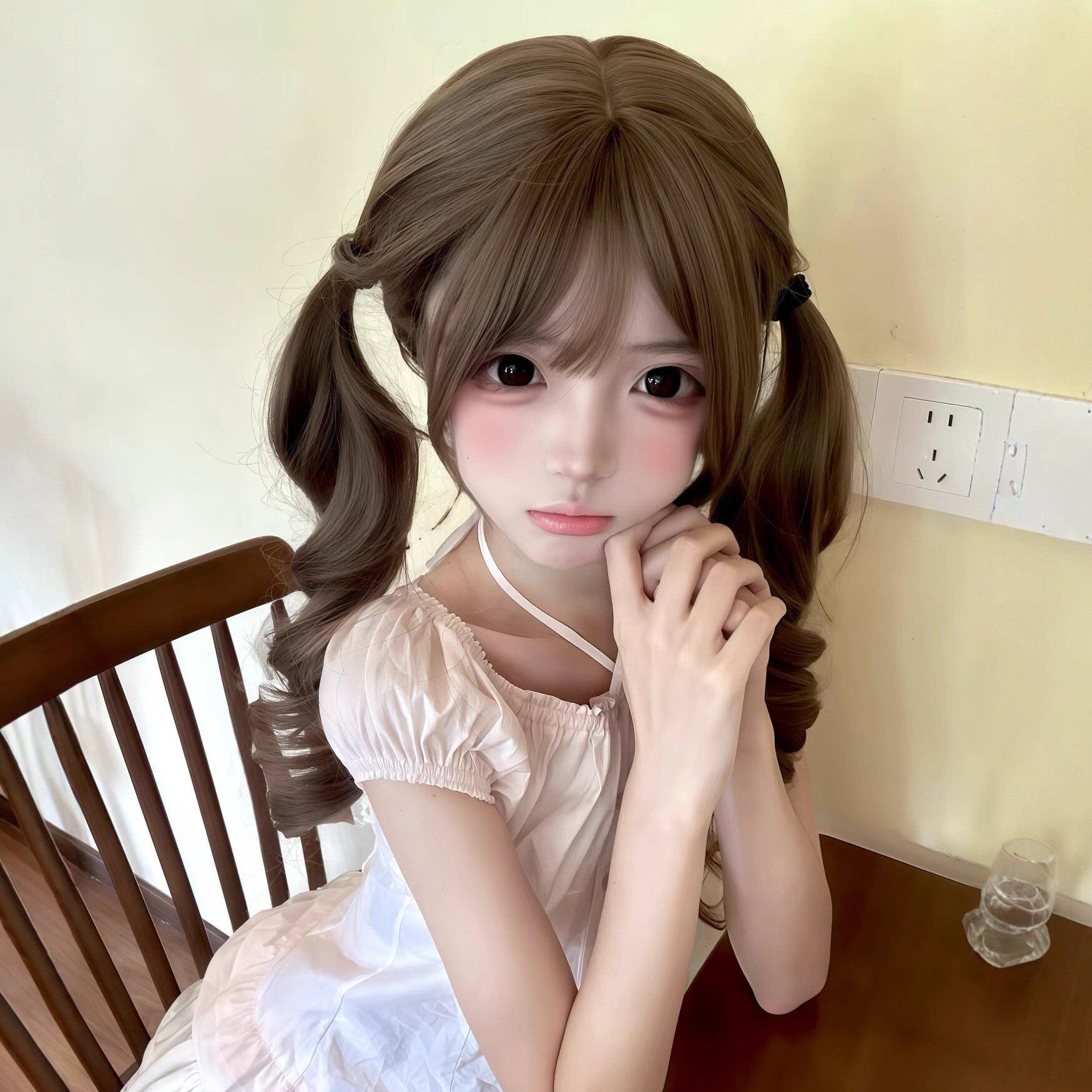 纤韵佳人假发女蜜茶色70cm大波浪卷lolita甜妹jk日常长卷发全头套