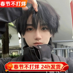 纤韵佳人日系少年短发基佬毛狼尾鲻鱼头假发男万用cos全头套式