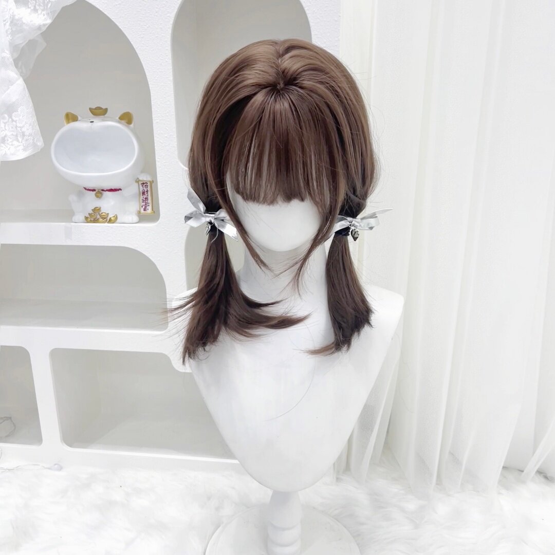 纤韵佳人假发女焦糖色中长发jk少女可爱锁骨发学生日常40cm全头套