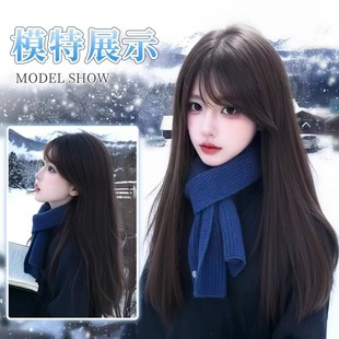 不用戴发网的假发女片头顶无痕蓬松增发量日常整顶黑长直假发头套