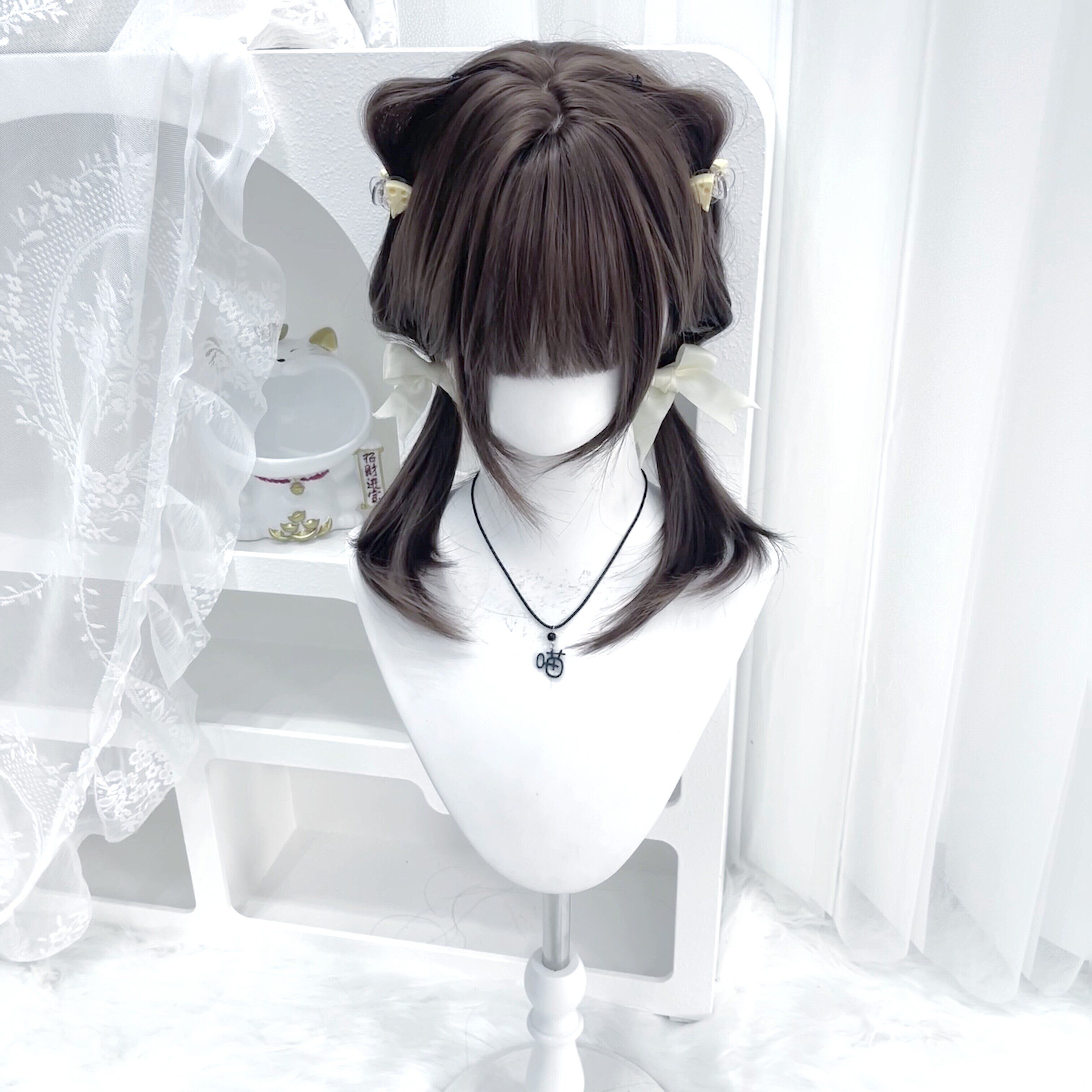 【日系少女】假发女短直发jk网红lolita齐刘海高层次锁骨发全头套