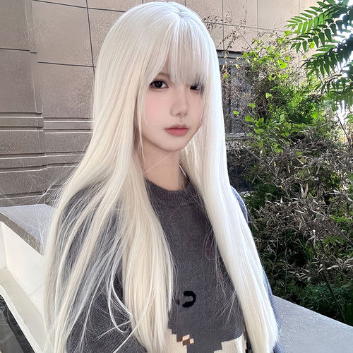 纤韵佳人Lolita奶金色长直发假发