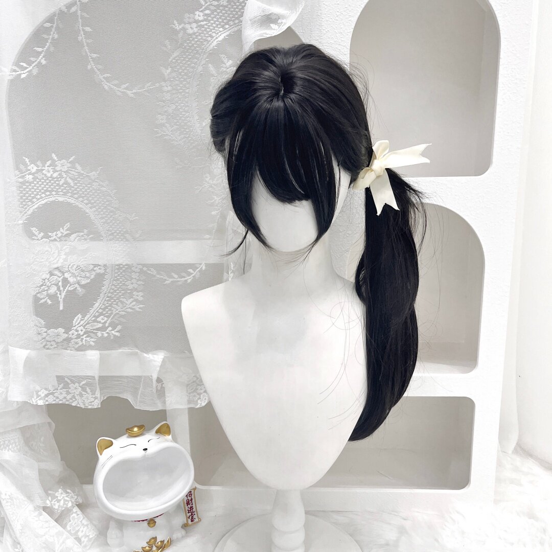 纤韵佳人假发女可爱甜妹日系Lolita高层次内扣日常黑棕色60cm头套
